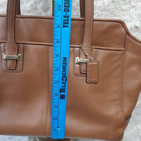 Coach F25205 Brown Tan Taylor Leather Alexis Caryall Tote - Picture 5 of 16